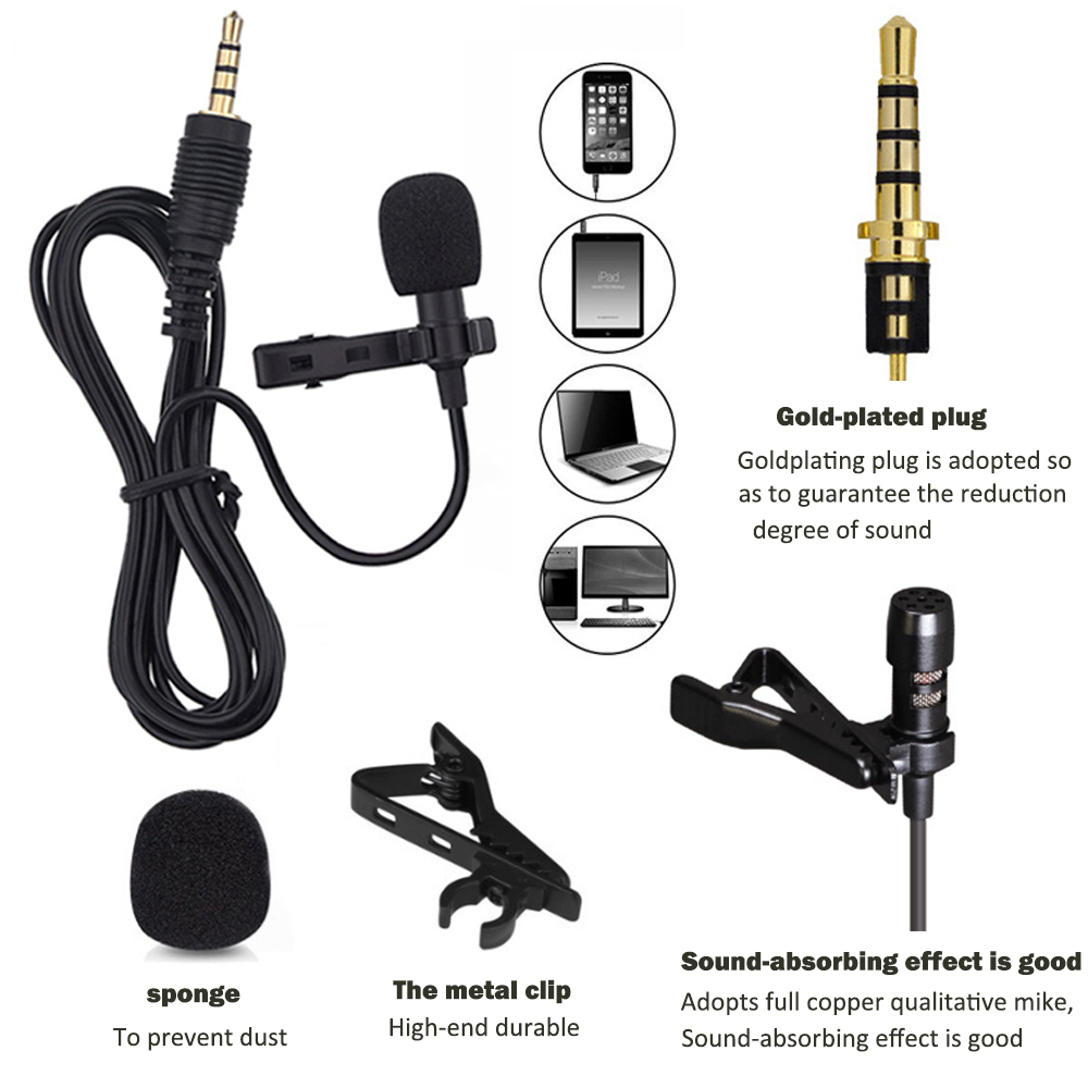 Mini USB Microphone Lapel Lavalier PC / Phone / Camera Portable External Buttonhole Microphones For IPhone Laptop Computer