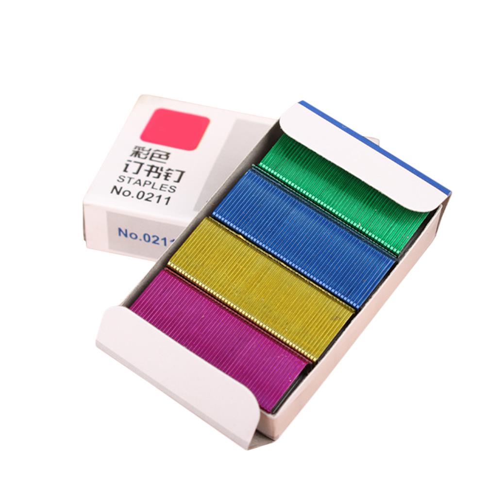 Agrafe de couleur Mini Portable 12 #1.2 cm accessoires papeterie aiguille clou 800 agrafes étudiants école agrafe