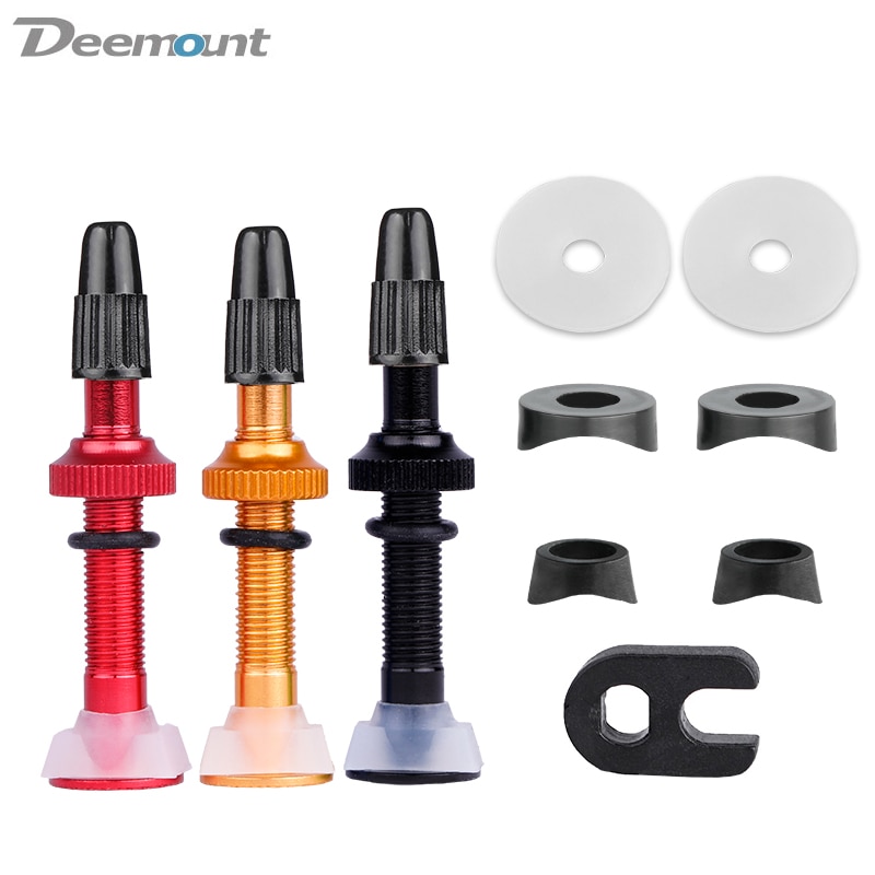 Deemount 1Pair 40/45/60mm CNC Machined Presta Valves for MTB Road Bike Tubeless Tires Brass Core