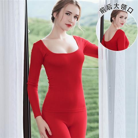 Winter Clothes Women Long Sleeve Plus Size &amp; One Size Thermal Long Johns Autumn Long Johns Solid Warm Women Thermal Underwear: red 1 / One Size