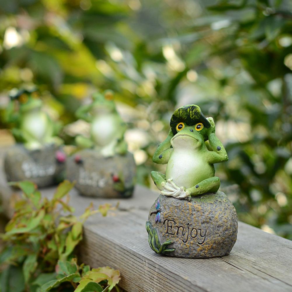 Frogs Garden Statues Frogs Sitting On Stone Sculptures Garden Yard Frogs Landscaping Stone Ornaments Decoration Pool Landscaping