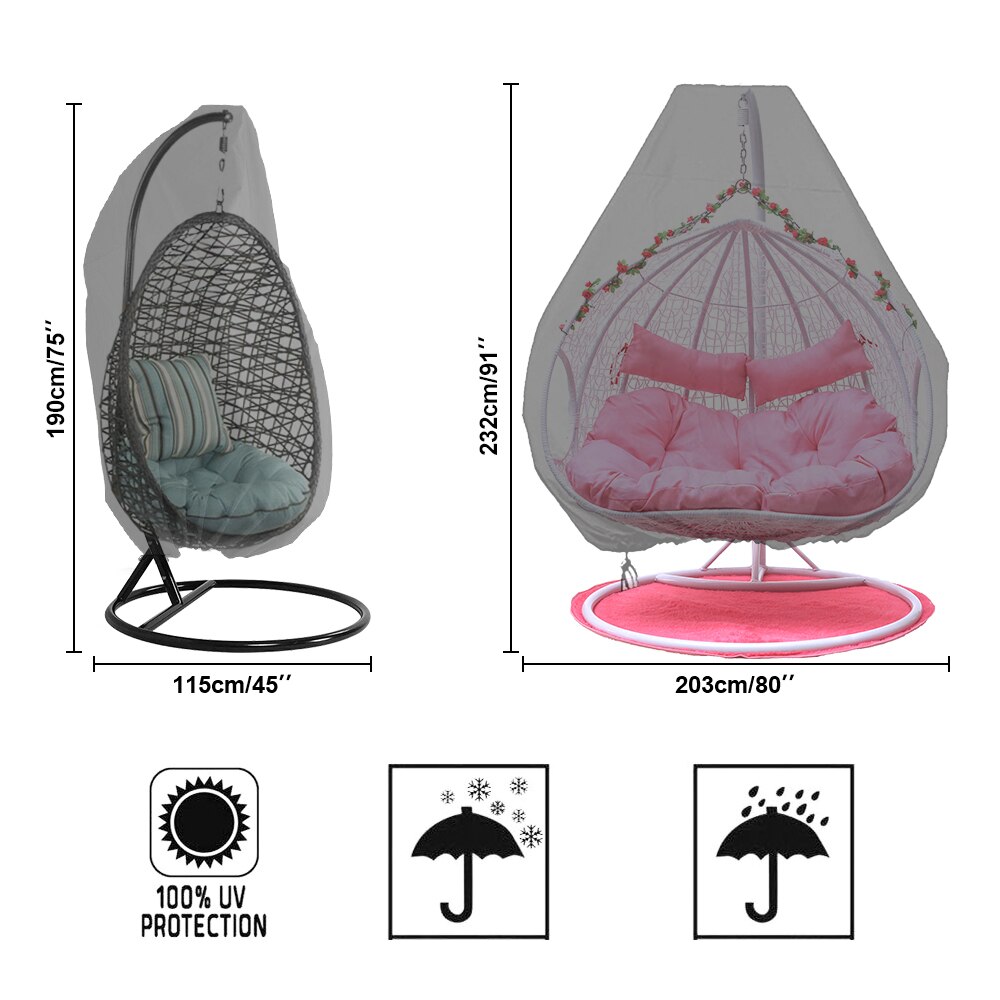 Outdoor Hanging Hammock Swing Chair Stand Seat Cover Patio Garden Chair Cover Waterproof Leisure Swing Chair Protactor Cover
