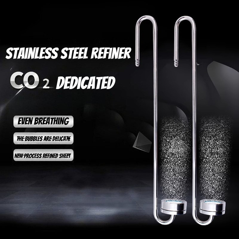 Kooldioxide diffuser, roestvrijstalen CO2 diffuser, aquarium plant tank vernevelingsapparaat aquariumpomp