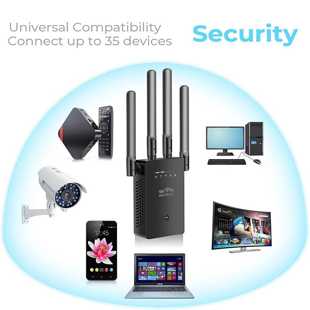 5Ghz Wifi Repeater Wireless Wi-Fi Booster 1200Mbps Wifi Amplifier 802.11AC Router 2.4G Signal Long Range Extender