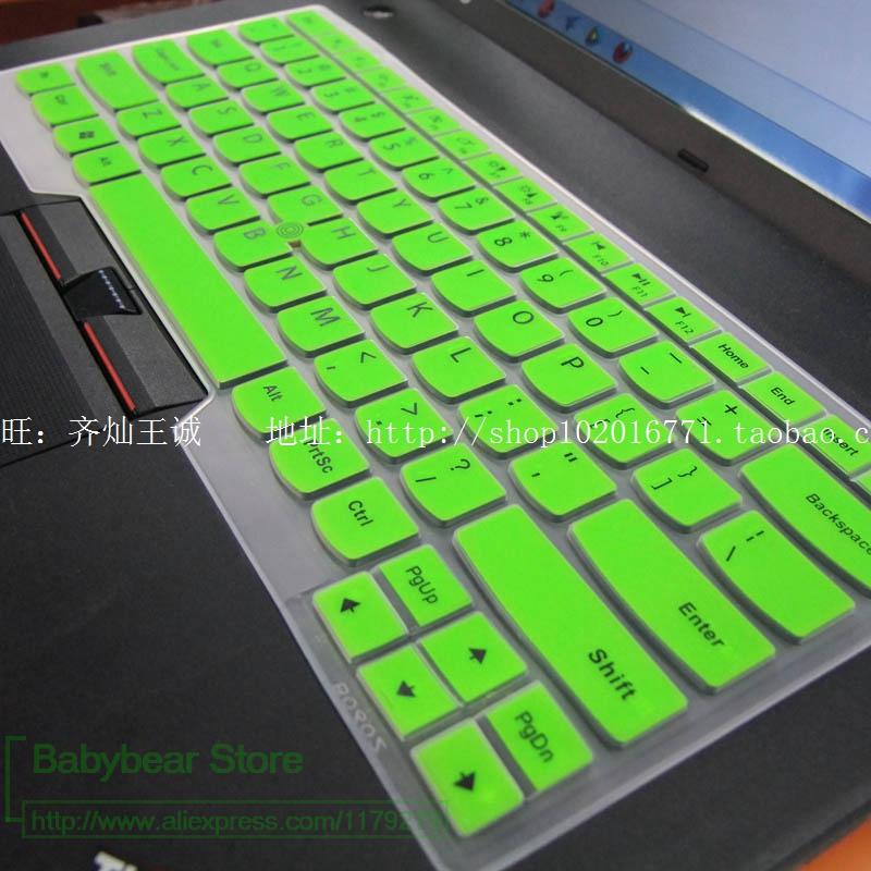 Klawiatura silikonowa pokrywa Protector dla Lenovo Ibm E14 E430 E435 E431 E330 T430 X230 L330 T430U E440 E450 E470 E475 E480 nowy: green