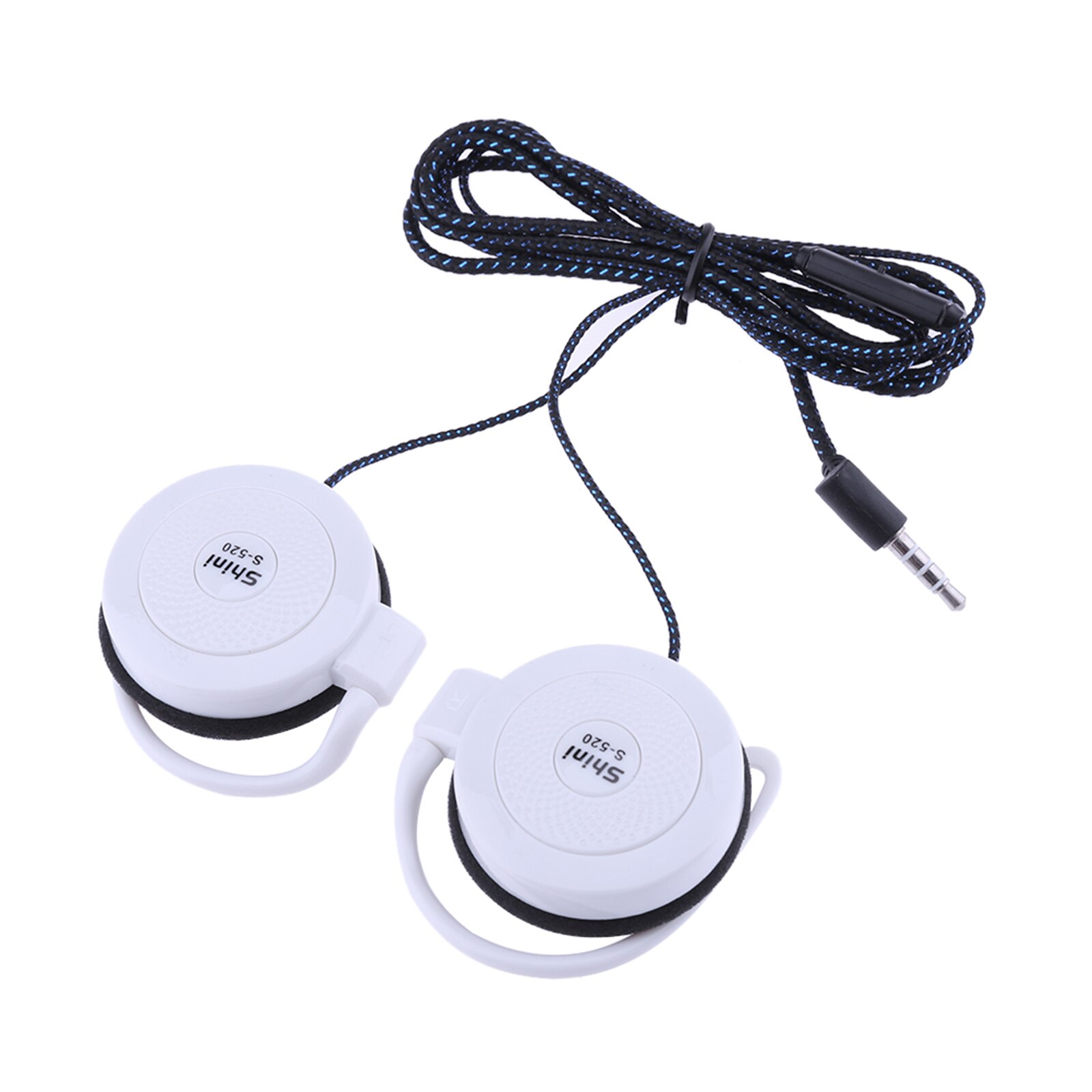 SHINI S520 3.5mm Wired Headset Ear Hook Headsets Stereo Game Sports Headphone with Mic for Phone: white