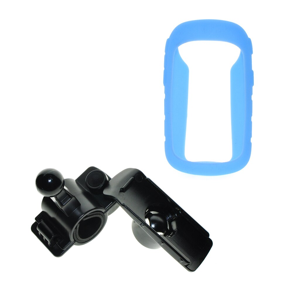 Soporte de montaje giratorio para bicicleta de motocicleta, funda protectora de silicona para GPS Garmin para eTrex 10 20 30 10x 20x 30x: Azul cielo