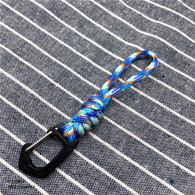LLavero de Paracord para exteriores, cordón de nailon trenzado, cuerda de paracaídas de alta resistencia, mosquetón, llavero para mochila de teléfono