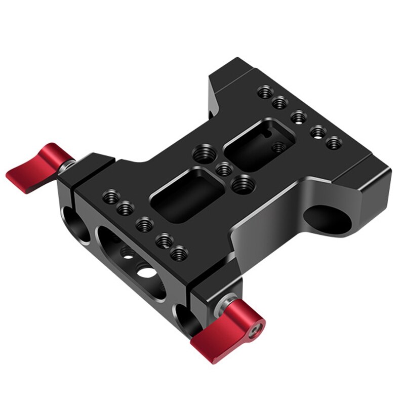 Multifunction Camera Base Plate with 15Mm Rod Rail Clamp for Dslr Camera Shoulder Rig Support Accessories: Default Title