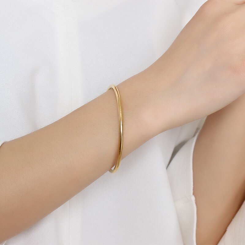 Vnox armbånd & armringe til kvinder smykker guldfarve femme 100%  håndlavet poleret
