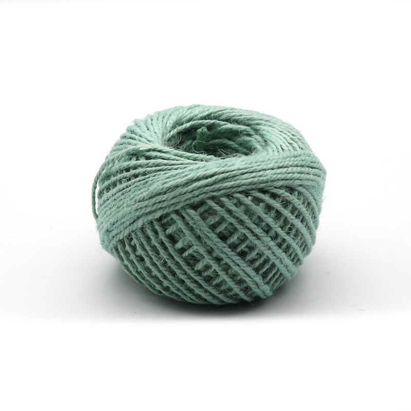 50 m handgemaakte diy kleuren henneptouw 2mm kleuren gevlochten touw fotowanddecoratie kersttouw touw: 11 muntgroen