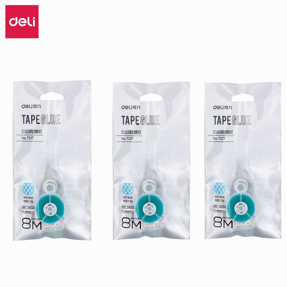 Deli Adhesive Roller With Refill Double Sided Adhesive Dots Stick Glue Dot Liner Petit Disposable DIY office school: 3PCS Refill