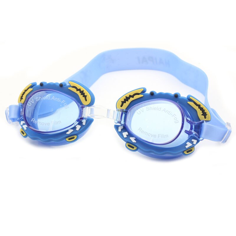 Svømningsbriller børn vandtæt børnekrabbe tegneserie dreng pige baby svømmer briller svømmebriller: Blå