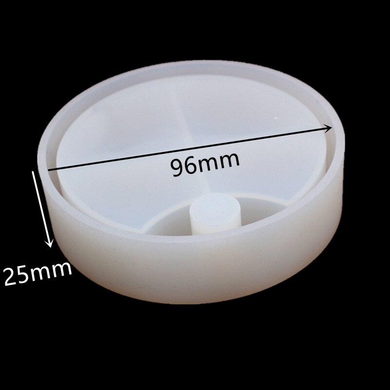 Faites votre propre boîte de rangement cosmétique rotative Silicone moule rond maquillage organisateur bijoux stockage résine Art fournitures: round base