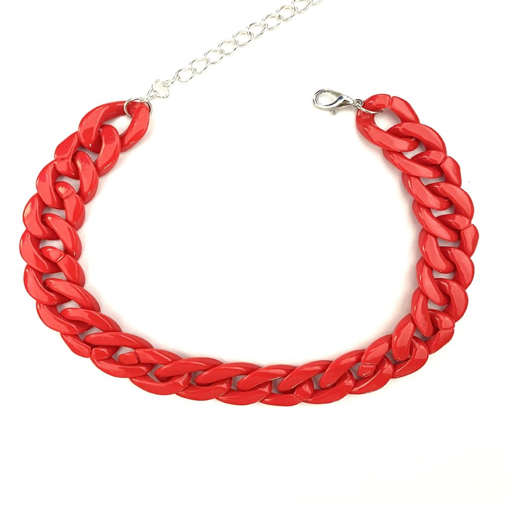 Friendship Party Jewelry Hip Hop Collar Gothic Choker Chunky Chain Punk Choker Chain Necklace Pendant Hip Hop: Gold-color