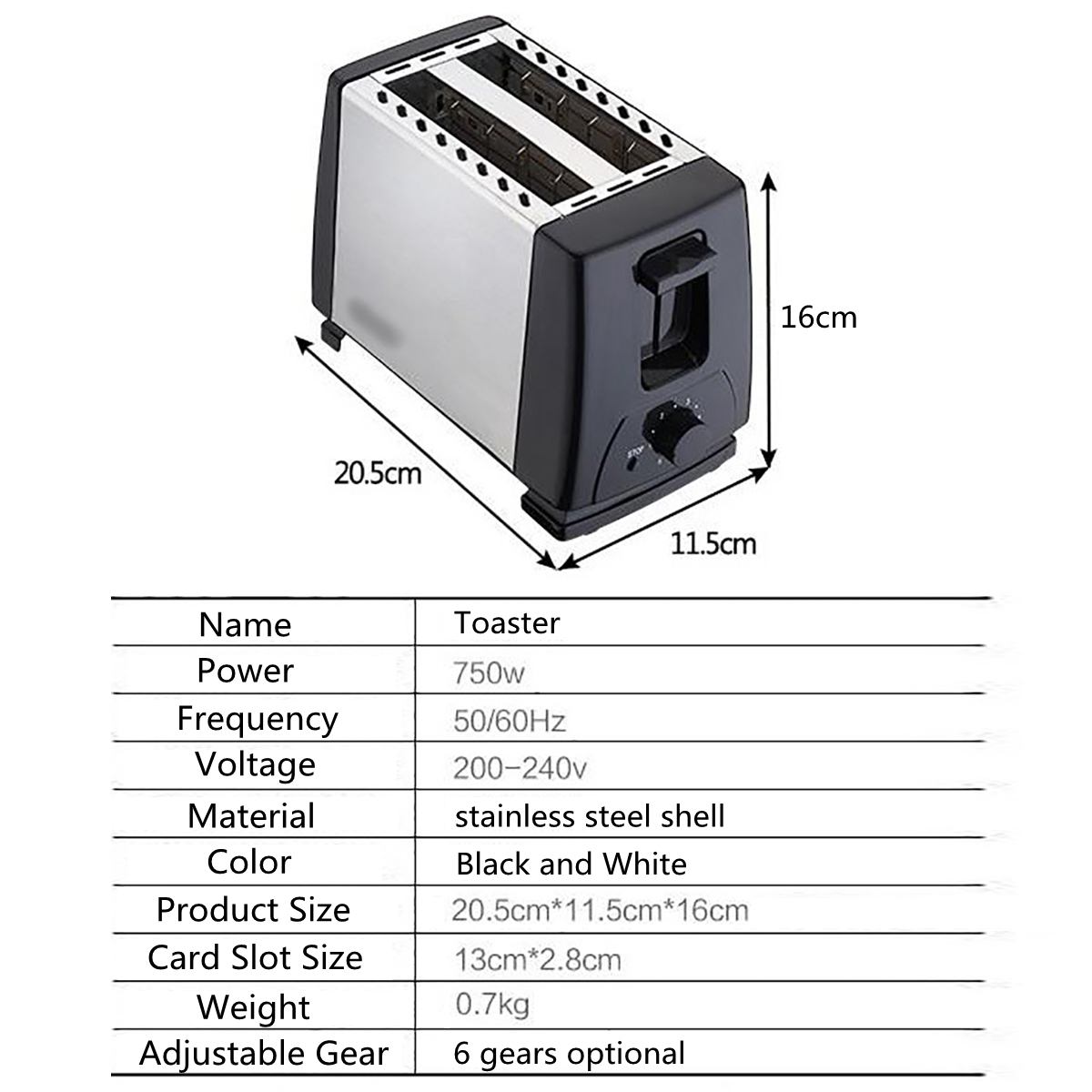 750W 220V Toaster Bread Toasters oven baking kitchen appliances toast machine breakfast sandwich fast safety maker