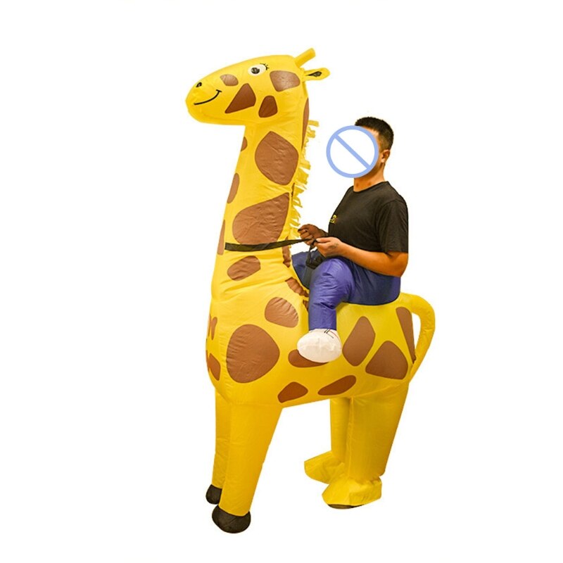 Yellow Giraffe Halloween Adult Cosplay Inflatable Suit Festive Party Clothing Set Carnival Party Event Funny Costumes: Default Title