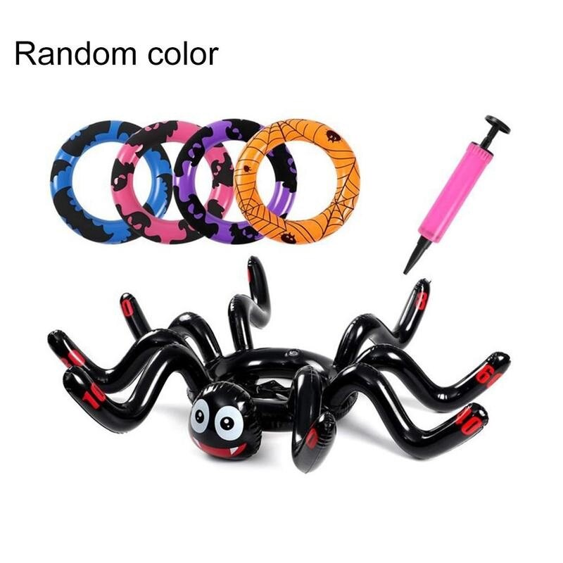 Anelli di lancio del ragno gonfiabile creativo gioco del giocattolo del ragno di Halloween festa di natale lancio giocattolo gonfiabile per bambini Ri L3K5