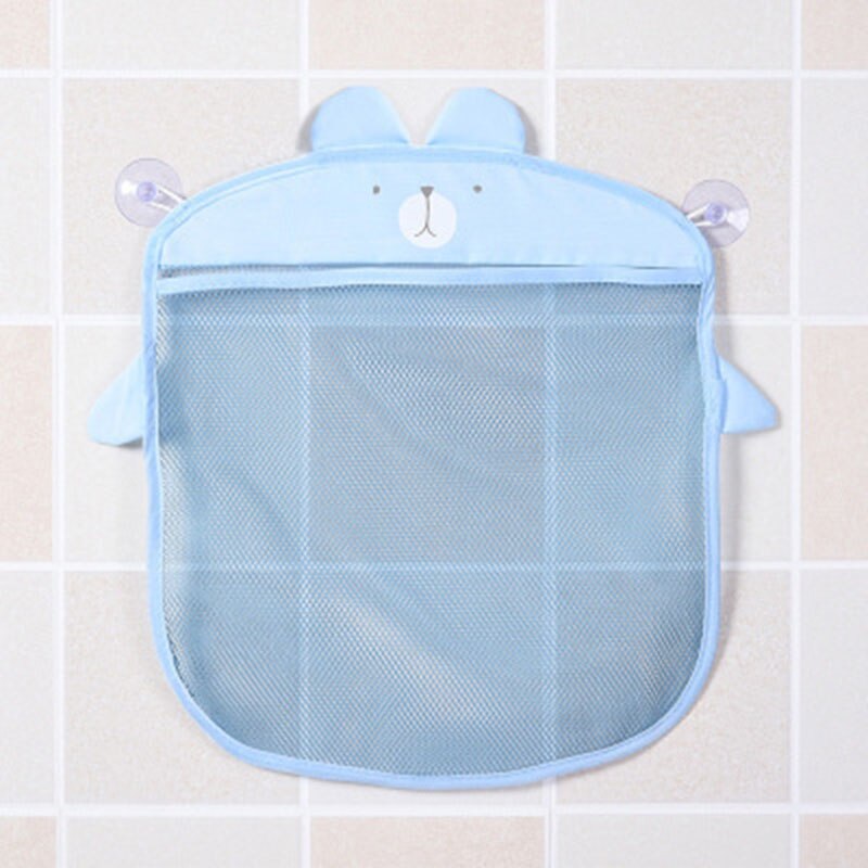 Barn baby badeleker ryddig nettingpose oppbevaring sugekopp badeleker oppbevaringspose barn leker kurver barneleker poser: En blå