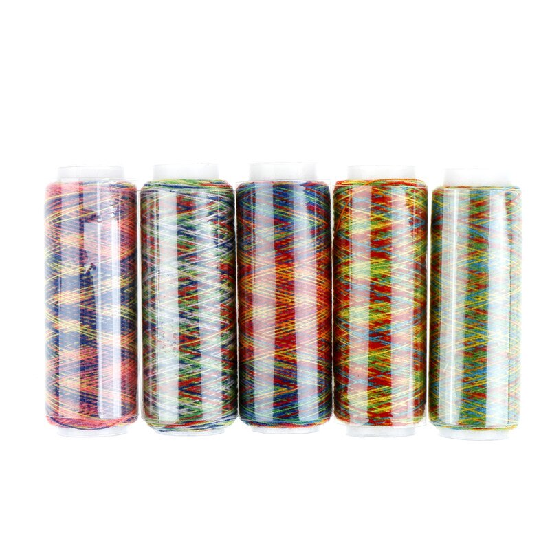 5pcs Rainbow Color Sewing Thread DIY Embroidery Sewing Yarn Knitting Thread Stitching Thread Naai Garen Инструменты Для Шитья́