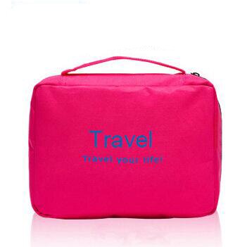 Grote Capaciteit Multicolors Opknoping Cosmetische Reizen Wassen Tassen Mannen Vrouwen Nylon Organisatoren Flodable Waterdichte FVC Kous Tassen: Rose Cosmetic bag
