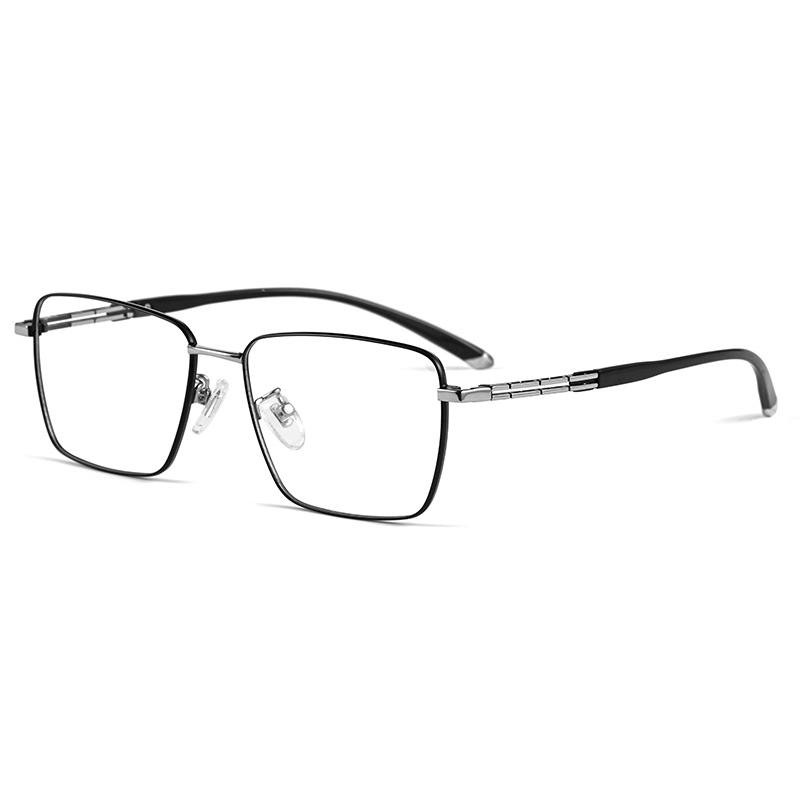 Pure Titanium Glasses Frame Optical Prescription Eyeglasses with Recipe Vacuum IP Plating Eyewear Men Styles Male Man: C2