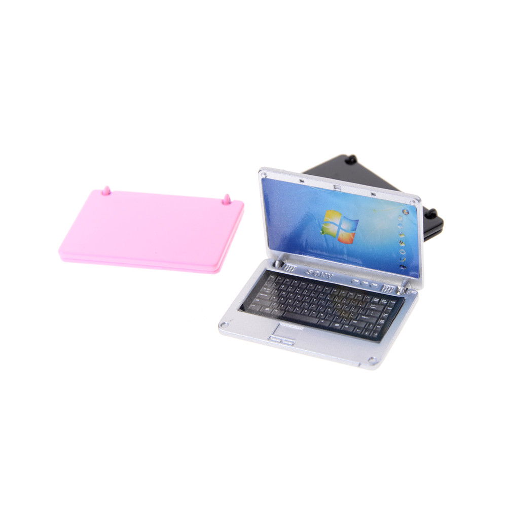 1/12 Poppenhuis Miniatuur Mini Notebook Computer Simulatie Laptop Model Speelgoed Voor Poppenhuis Decoratie Meubels Speelgoed Accessoires