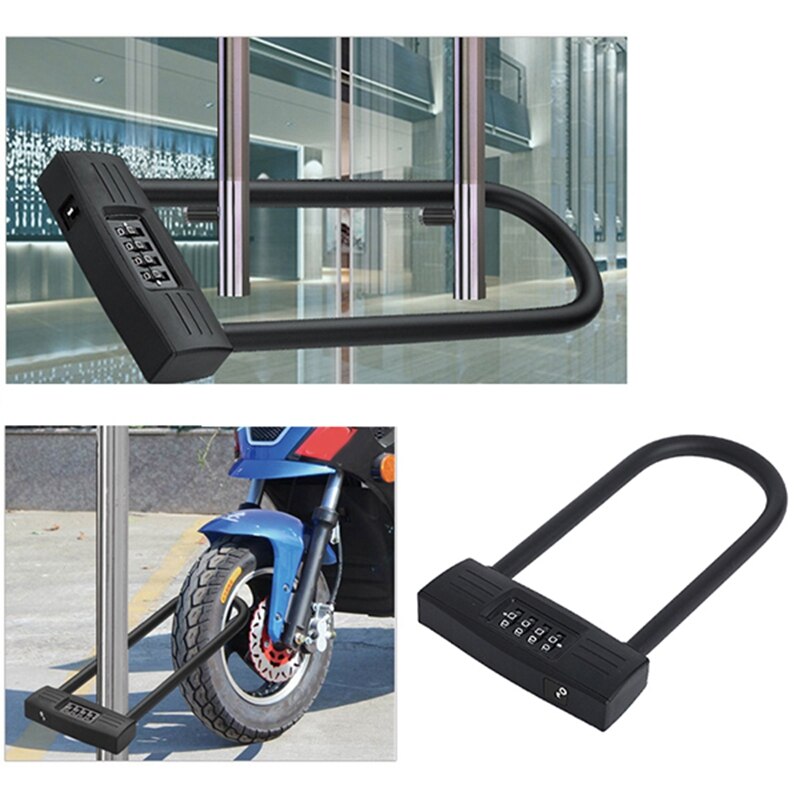 Bicycles U Lock Heavy Duty Anti-Theft Bike Combination Lock Combo Gate Lock for Bike Scooter Motorcycles