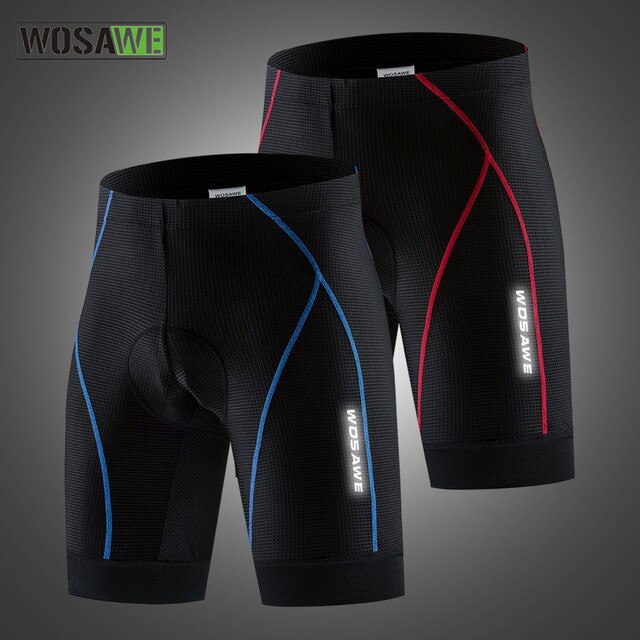 WOSAWE-pantalones cortos de ciclismo para hombre y mujer, Shorts con forro para bicicleta de montaña, acolchado 5D, con empuñaduras de pierna antideslizantes, para verano