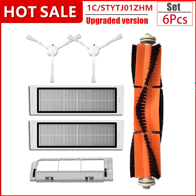 Hepa-Filter Hauptseitenbürste Mopptuch für Xiaomi Mijia 1C / STYTJ01ZHM T1 Roboter-Staubsauger-Zubehör: Schokolade