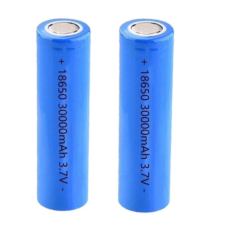 Originele 18650 Batterij 30000Mah 3.7 V 18650 Lithium Oplaadbare Batterij Voor Zaklamp Batterijen Speelgoed/Elektrische Opladen: 2PCS Battery