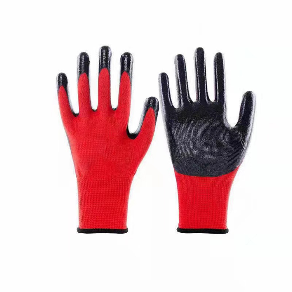 Safety Working Gloves Premium Nitrile Coated Builders Excellent Grip Gardening Grip Industrial Protective Work Flexible Gloves: Beige