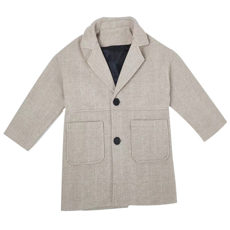 Wollen jas herfststijl meisjesjas tienerkleding halflange meisjesjas meisjes lange jas kinderkleding