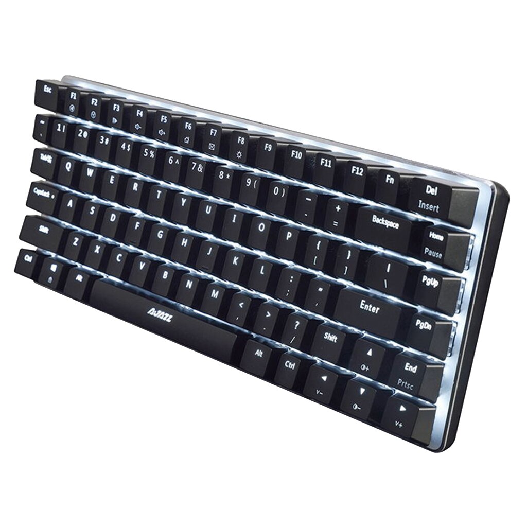 Clavier mécanique rvb Mini 82 touches disposition bleu noir commutateurs filaire clavier mécanique Portable Mini clavier de jeu: White Light-Black