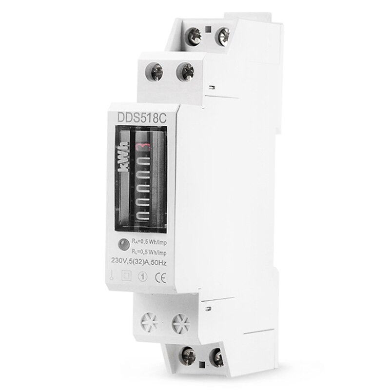 Din Rail Eenfase Analoge Teller Elektriciteit Stroomverbruik Wattmeter Energy Meter Watt Kwh 5-32A Ac 230V