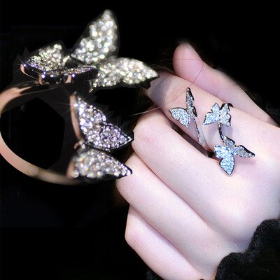 Luxury 6 Colors H Letter Shape Opening Rings for Women Diy Personality Party Wedding Jewelry: KYRA0593 Silver