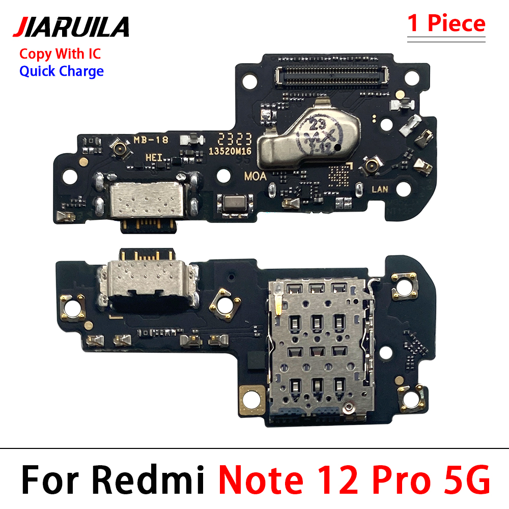 USB Charger Charging Port Dock Connector Microphone Flex Cable For Xiaomi Redmi 12C Note 12 4G 13 Pro Plus 5G 12s Fast charging: Blue