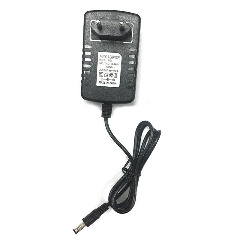 Dc 24v 2a strømforsyning adapter oplader 36w us/eu stik  ac 100-240v til uv led lys lampe negletørrer