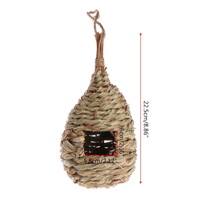 Casa de pássaro de bambu natural, feito à mão, gaiola de brinquedo, abrigo, cabana ao ar livre s18 19, dropship: A