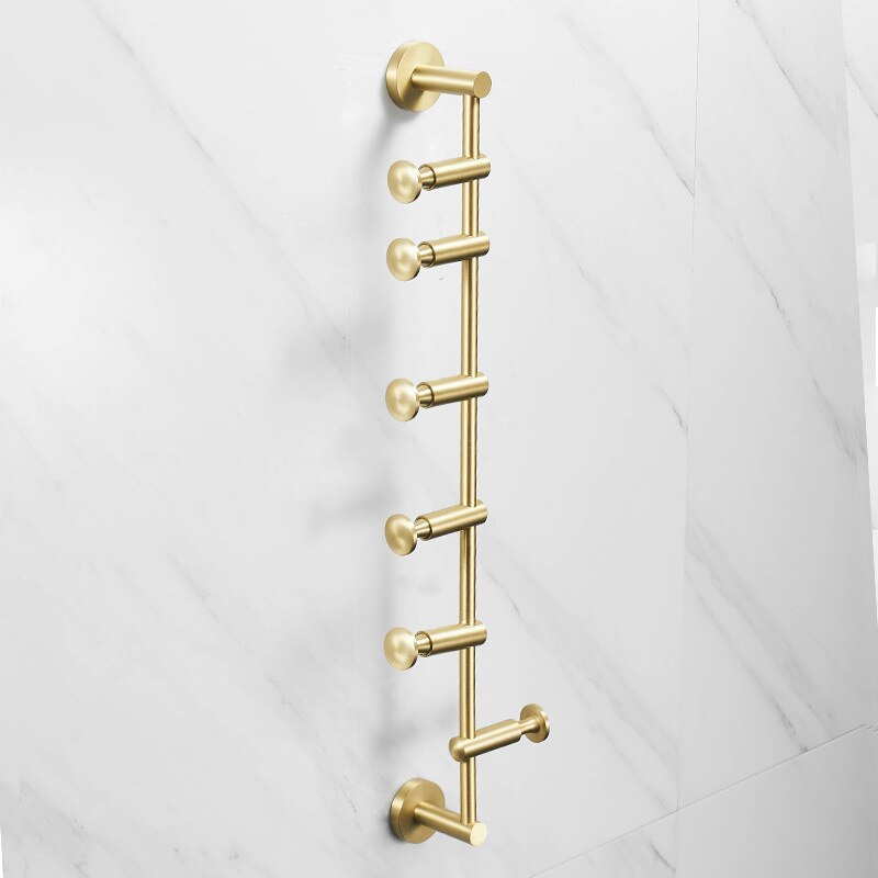 Ellen Roterende Handdoek Haak Badkamer Hardware Slaapkamer Doek Hanger Muur Kapstok Zwarte Goud Afgewerkt ELS05: Gold-6 Rotation
