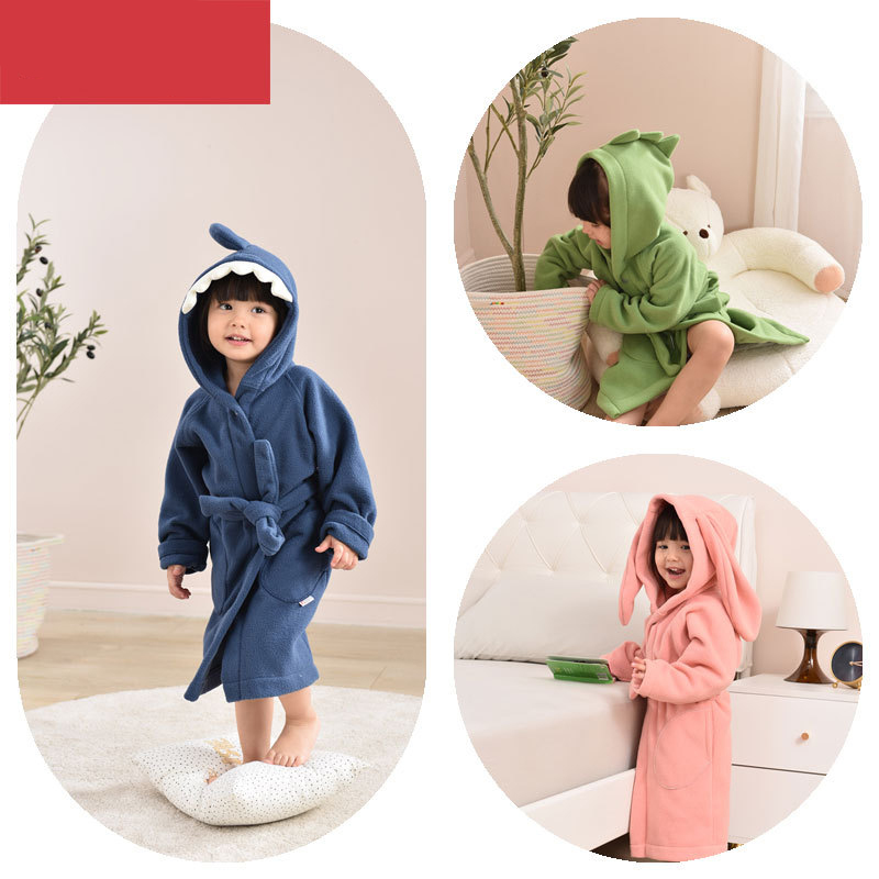 Bata de baño con capucha para niños y niñas, ropa de dormir de 90-140CM, pijamas con animales