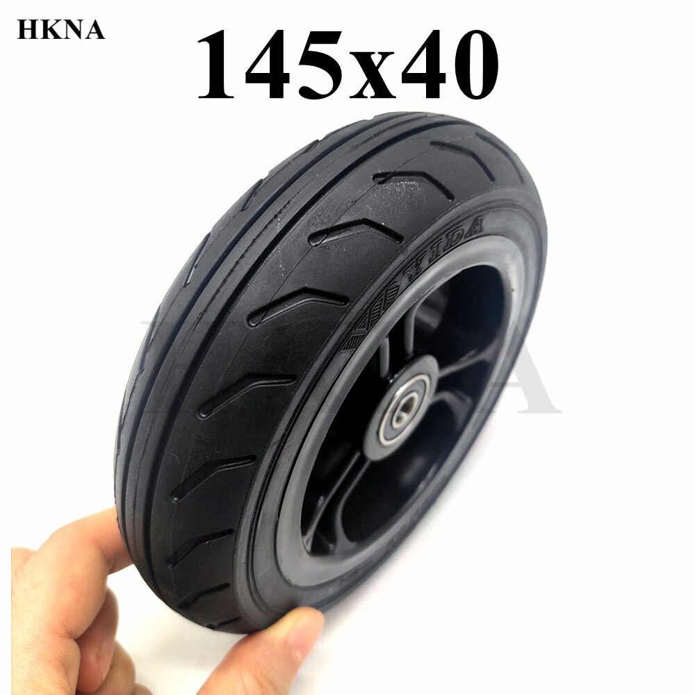 Rueda de neumático sólido 145x40 para rueda rápida F0,Jackhot Scooter Eléctrico de fibra de carbono neumático sin cámara de 5,5 pulgadas con llanta de plástico