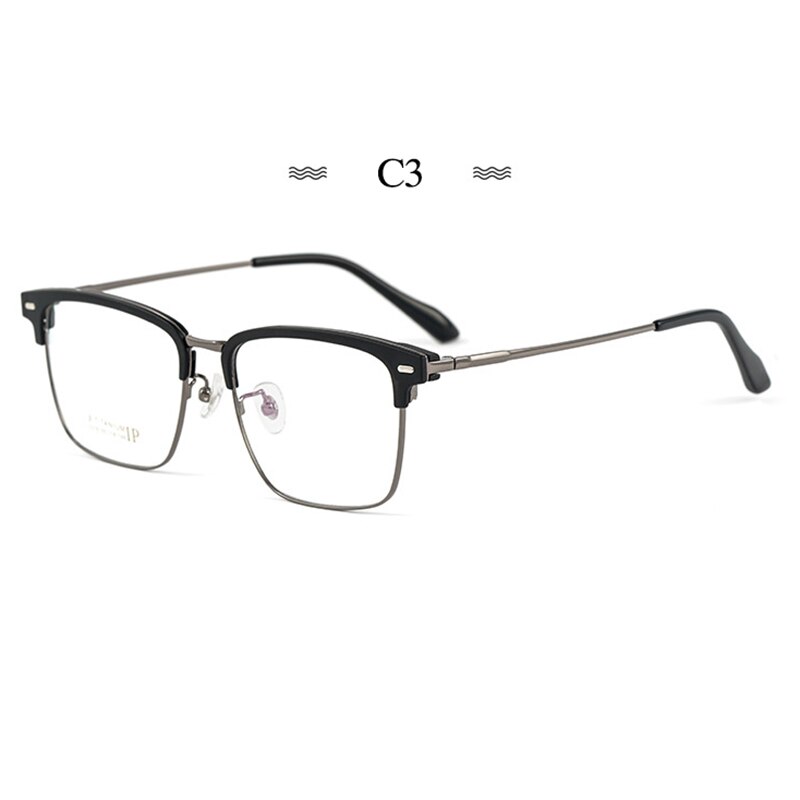Montura de gafas de titanio puro para hombre, gafas graduadas de , a la , estilo de negocios, 2319BJ: C3
