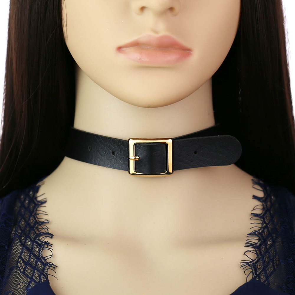 Gothic Choker Necklace - PU Leather - Heart Pendant - Adjustable 30-38cm - Women Accessories