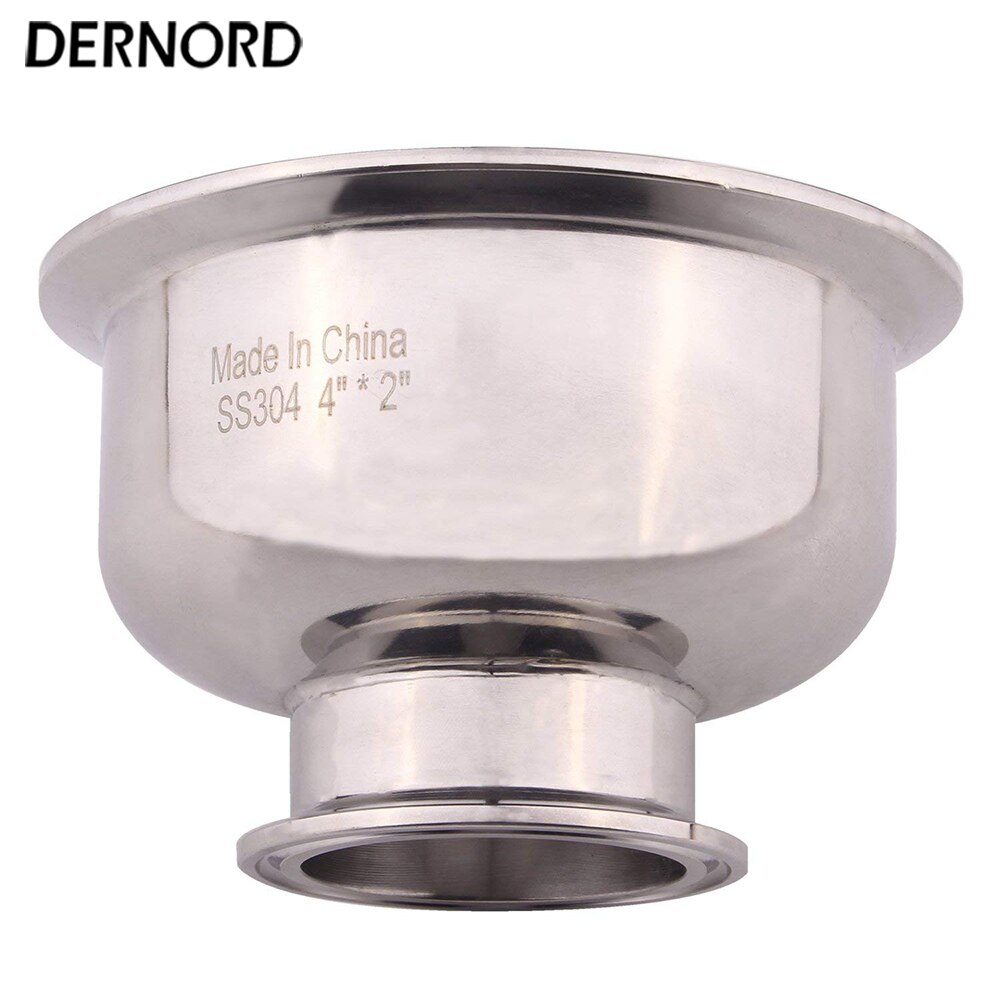 DERNORD 4 ''tot 2'' Tri Klem Kom Reducer, Sanitaire Montage Rvs 304, halfbolvormige Tri-clamp Reducer