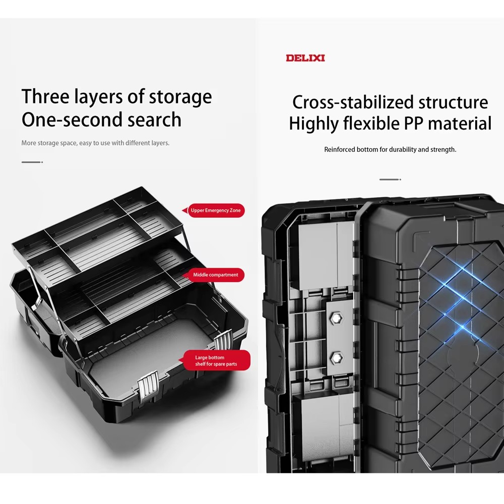 Multifunctionele waterdichte gereedschapskist Plastic harde koffer Hardware Toolbox Draagbare gereedschapsorganizer Verdikte gereedschapsopbergdoos