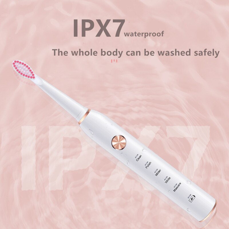 Elektrisk tandbørste xm -801 sonic vandtæt genopladelig timerbørste bærbar med etui tandbørste sensitiv ren