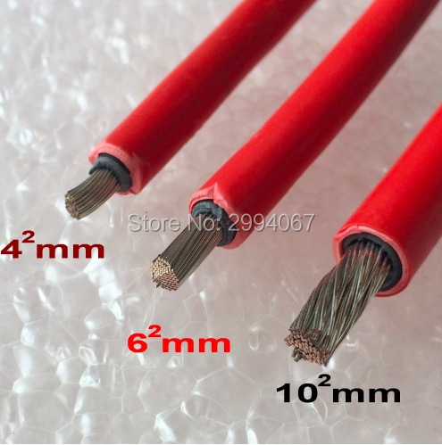 10AWG 6mm2 20m/15m/10m/5meter Solar PV Cable wire 6mm2 10AWG PV cable wire red and black cable XLPE jacket With TUV UL Approval