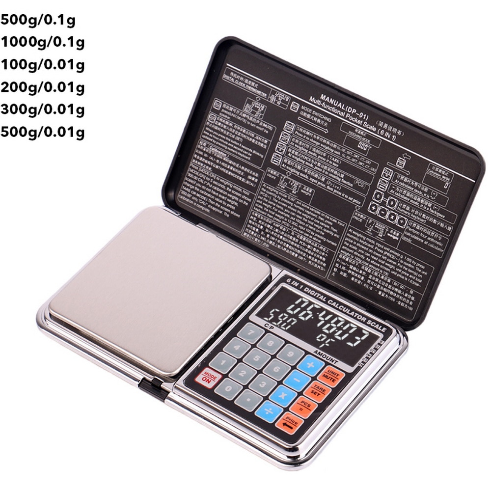 Multifunctionele rekenweegschaal mini lcd digitale zakweegschaal 100/200/300/500/1000g 0.01/0.1g sieradenweegschalen gewichtsbalans