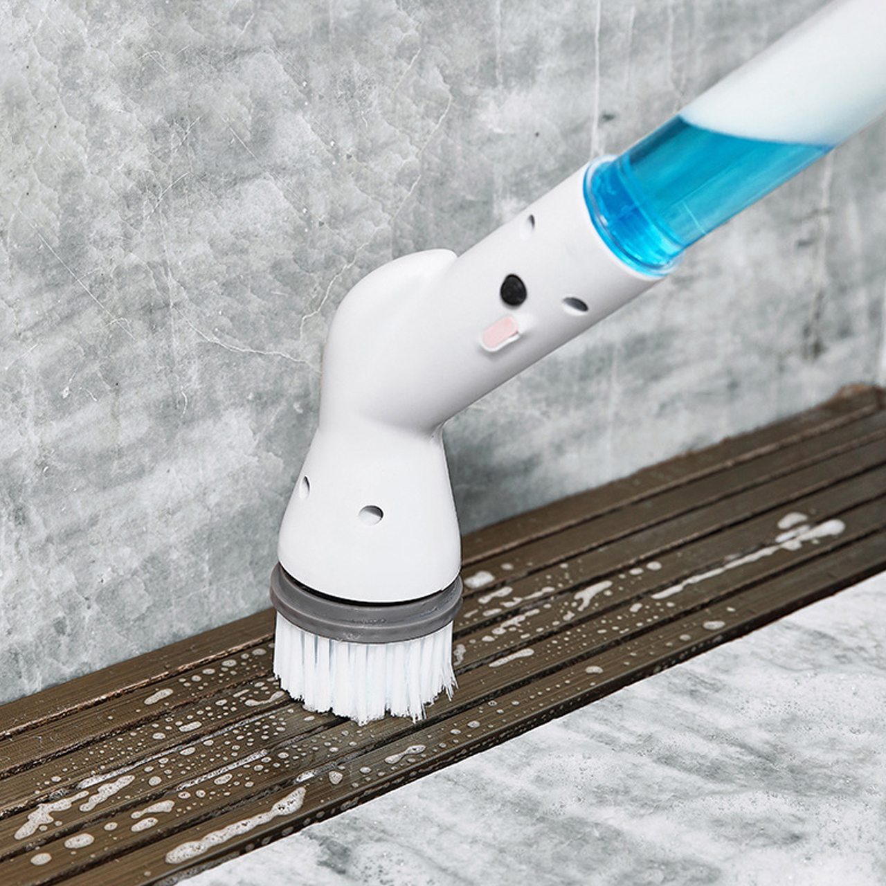 Épurateur rotatif électrique, brosse de nettoyage de douche sans fil, vitesse réglable, poignée d'extension de carrelage de salle de bain réglable